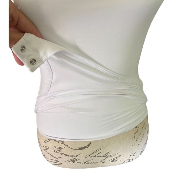 White Dual Layered Bodysuit Size Small NWT - Picture 3 of 3